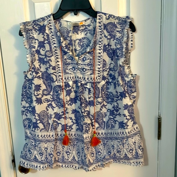 C&C California Tops - Tribal Spring/Summer-Printed Blouse-Blue Star